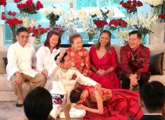 ชื่นมื้น นิวเคลียร์ เพชรจ้า เข้าพิธีหมั้น ธีมชุดแดง
