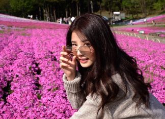 ฝน ศนันธฉัตร ตะลุยญี่ปุ่นกับทุ่งมอสสีชมพูสดใส